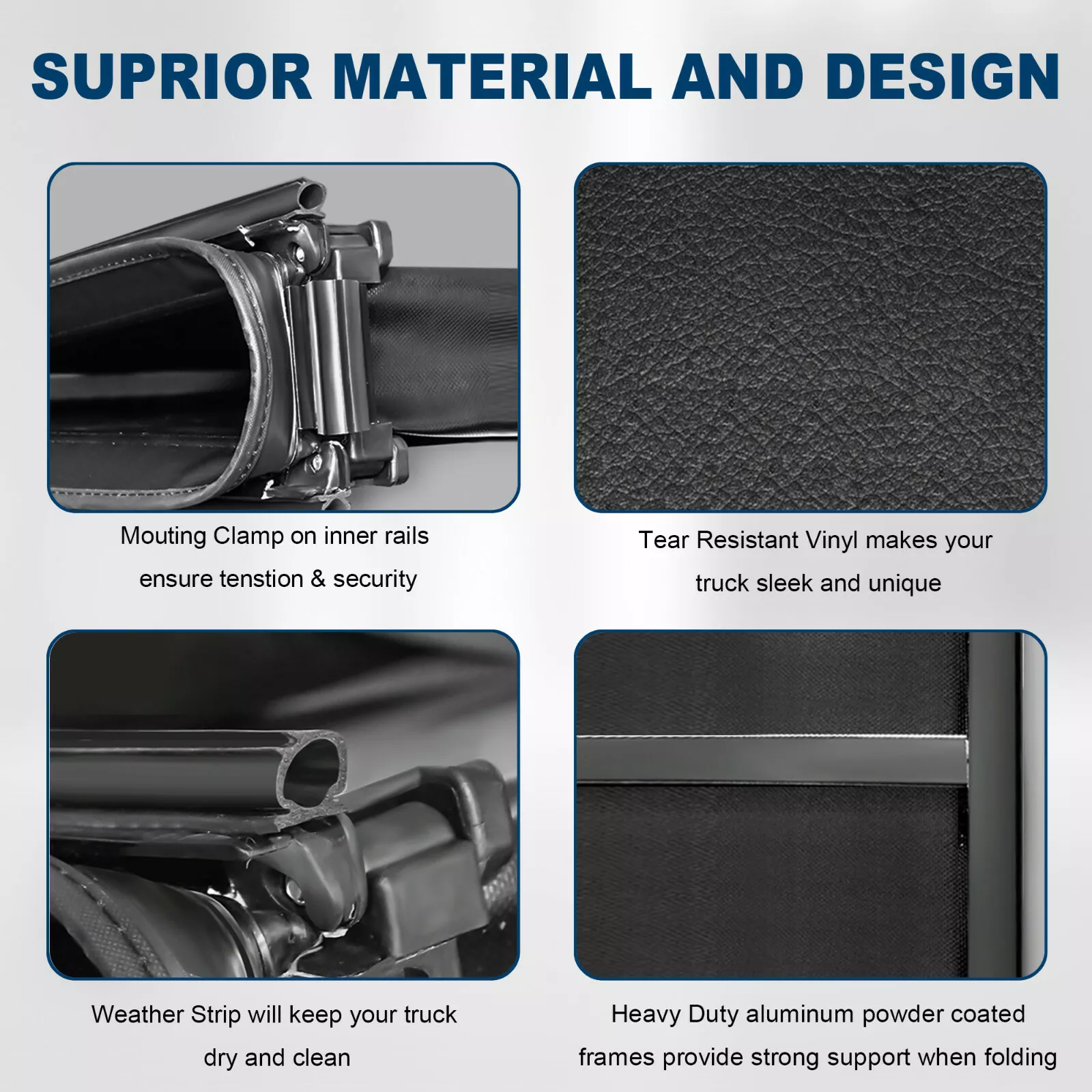 MOSTPLUS 4 Fold 6.5FT Bed Soft Truck Tonneau Cover for 2015-2026 Ford F150 Waterproof