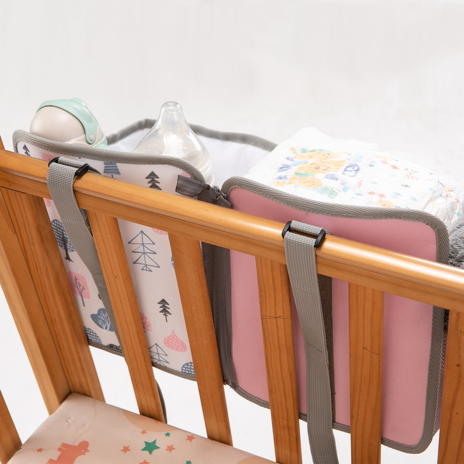 Baby Stroller Organizer Bag Bedside Caddy Diaper Storage Bin Hanging Storage Bag for Baby Bed/Baby Cart