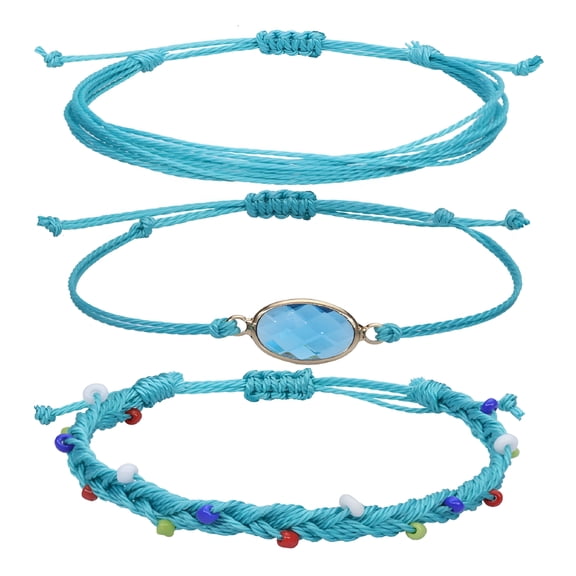 DESIGNICE String Bracelet Handmade Braided Rope Charms Boho Surfer Bracelet for Teen Girls Preteens Women