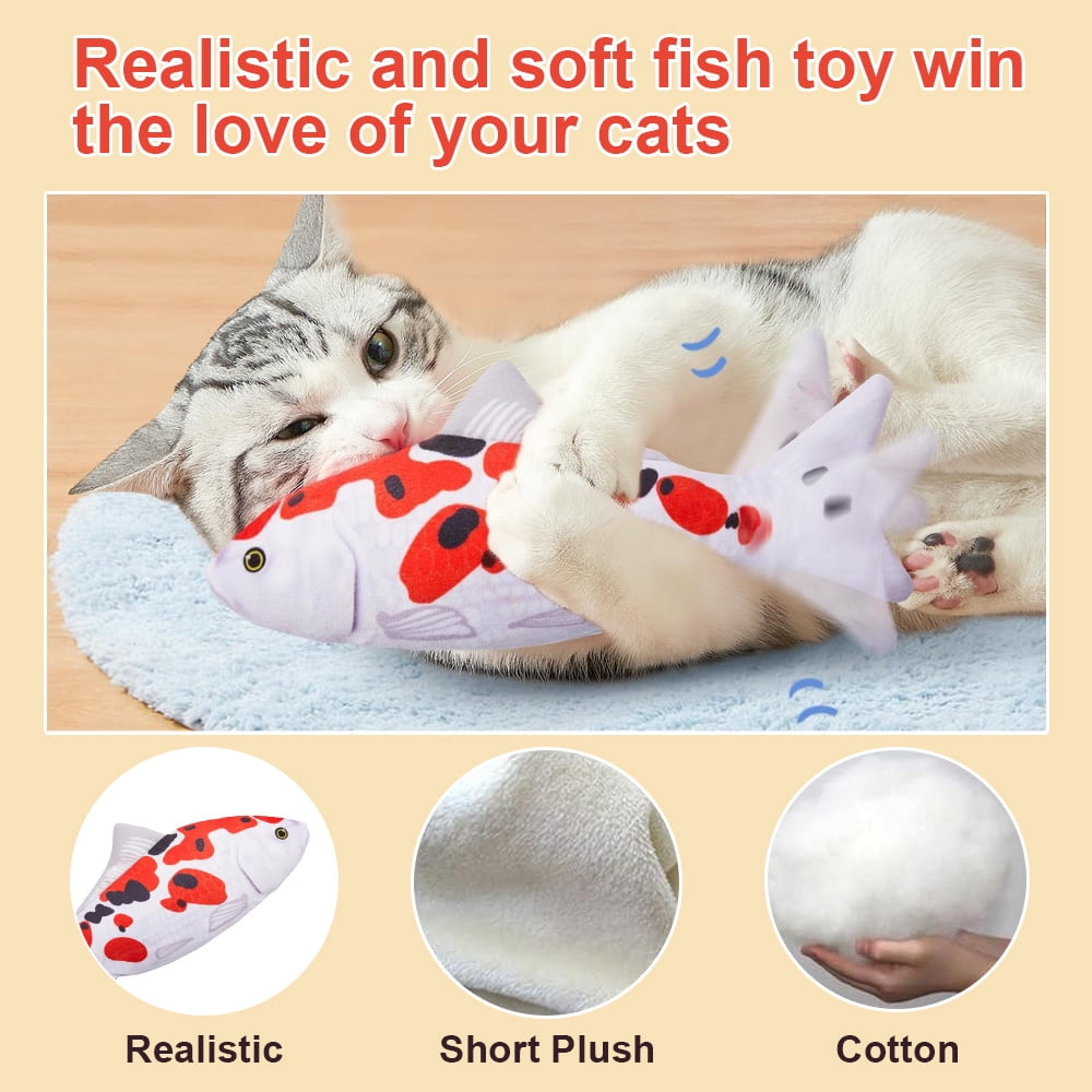 2 Pack Floppy Fish Cat Toys, Cat Toys Flopping Fish, Moving Kitten Kicker, Floppy Wiggle Carp For Small Dogs, Soft And Durable, Interactive Kitten Kicker For Indoor For All Breeds
