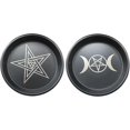 thumbnail image 5 of KAIYANG Candelabro de mesa con plato de metal, portavelas decorativo, bandeja de almacenamiento, accesorio de adivinación, organizador de astrología, luna y estrellas, 5 of 5