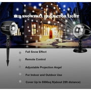 LED Snowfall Projector Lights Christmas Snowflake Projector Lamp with Wireless Remote Indoor Outdoor Waterproof Snow Falling Landscape Projection Light for Party Wedding Garden Decorations