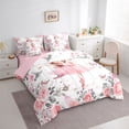 thumbnail image 3 of jejeloiu Ballet Dancer 7pcs Bedding Comforter Set,Cute Bufferflies Flowers Queen Bedding Sets,Pink Floral Queen Sheet Sets For Kids,Microfiber Bedroom Decor Reversible, 3 of 8