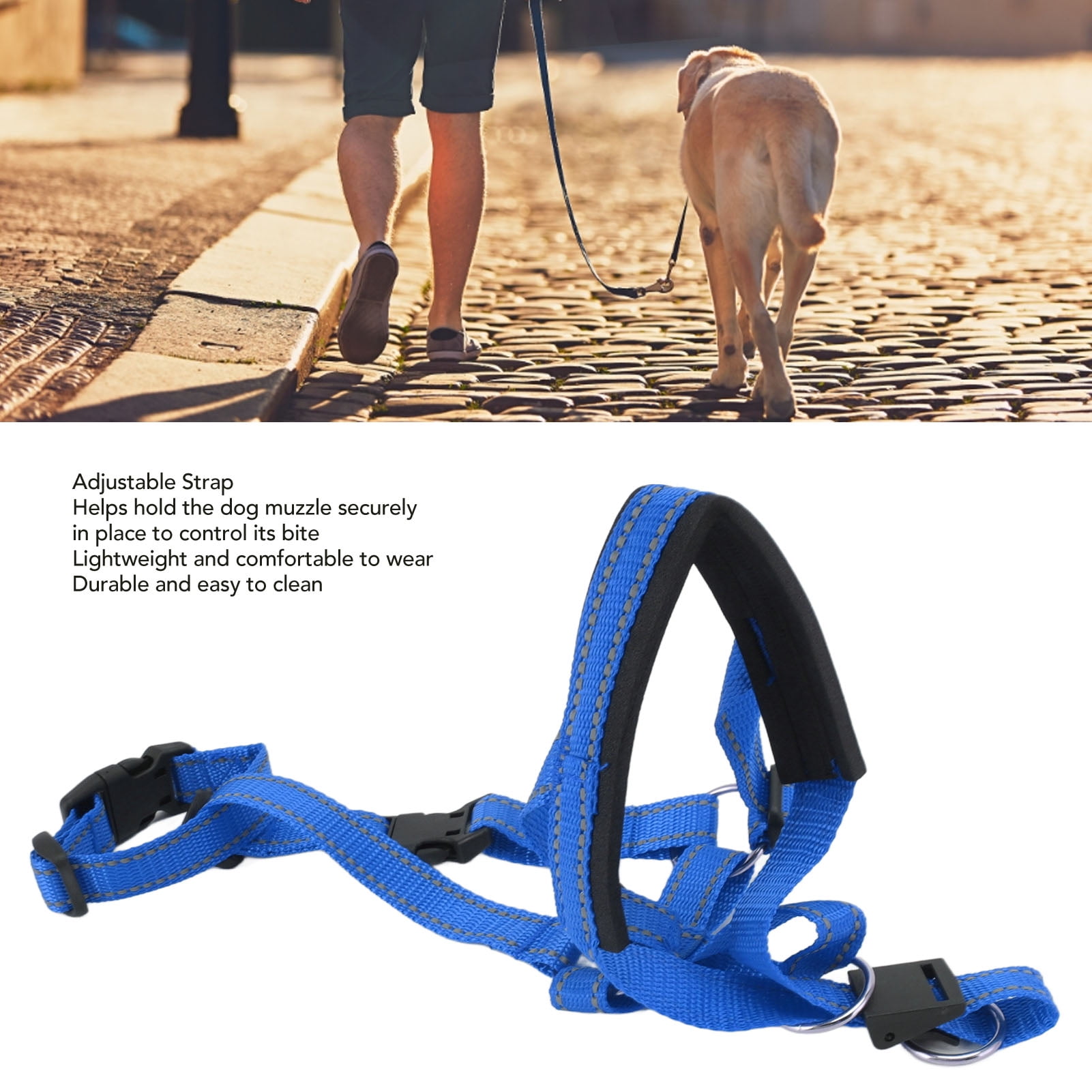 Dog Head Collar Breathable Dog Head Harness Dog Mouth Cover with Adjustable Strap for Outdoor Small Medium and Large Dogs Comfort Fit Prevent Biting