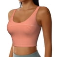 thumbnail image 2 of Naloa Orange Gingham Sports Bras for Women, High Support Bra with Removable Pads, Comfortable - Small, 2 of 9