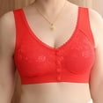 thumbnail image 3 of pimelu Bras for Women Full Figure Bras for Women Full Coverage Seamless Bralette Elder Plus Size No Rim Comfy Lightly Lined Front Closure Bra Black Bra, 3 of 3