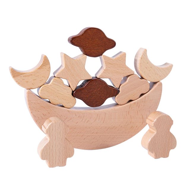 Montessori Toys Moon Stacking Blocks Puzzle Juguetes para Mayores de 3