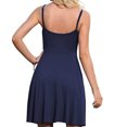 thumbnail image 4 of Pompotops Robe Décontractée Mode Femme Confortable Sexy Couleur Unie Col en U avec Poches Manches Courtes, 4 of 9