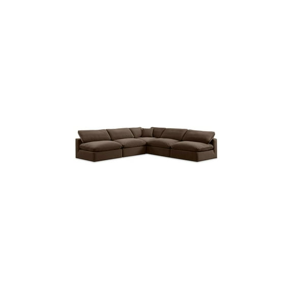 Meridian Furniture Comfy Brown Velvet 5-Pc. Modular Sectional