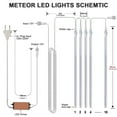 Upgraded LED Meteor Shower Lights, Waterproof Christmas Decor, 50cm 10