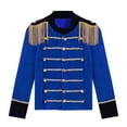 thumbnail image 3 of iixpin Boys Long Sleeve Tassel Button Down Jacket Ringmaster Circus Show Fancy Dress-up Prince Tailcoat Captain Uniform Royal Blue 14, 3 of 4