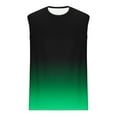 thumbnail image 4 of ZCFZJW Men's Muscle Tank Tops Quick Dry Tie Dye Gradient Print Summer Workout Gym Tanks Casual Sleeveless Beach Holiday Vacation T Shirts Green L, 4 of 4