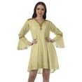 thumbnail image 1 of Moomaya Robes Mini Imprimées Col en V Femmes Manches à Volants Robes de Plage Femmes, 1 of 4