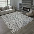 thumbnail image 6 of Gertmenian Quattro Lhasa Modern Abstract Gray/Black/Ivory Area Rug, 9x13, 6 of 7