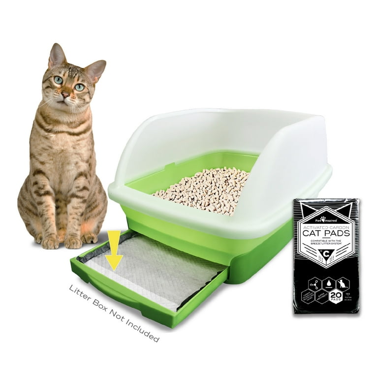 80ct Paw Inspired Cat Litter Pads Generic Refill for Tidy Cat Breeze Litter Box Pads System Cat Liner Pads for Litter Box Activated Carbon for