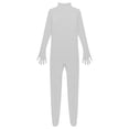 thumbnail image 7 of YONGHS Mens Spandex Open Face Zentai Suit Costume Back Zipper Unitard Full Cover Jumpsuit Bodysuit White 180, 7 of 7