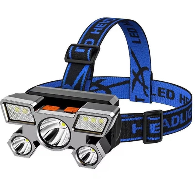 Faro brillante Led Lámpara de iluminación de cinco cabezas Usb Recargable Montado en la cabeza Pequeño yeacher Lámpara de cabeza