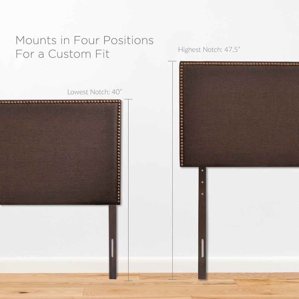Modway Region Linen Fabric Upholstered Queen Headboard in Dark Brown
