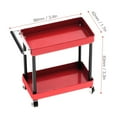 thumbnail image 3 of Lybunair Large Size Tools Trolley Kit 2 Tier Tool Storage Trolley Mobile Workshop Garage Repair Spare Parts Accessories Fits for 1/8, 1/10, 1/12, 1/16 Scale Craft (Red), 3 of 8