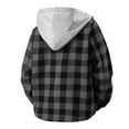 thumbnail image 6 of APEXFWDT Men's Sherpa Fleece Plaid Jacket Button-Down Hooded Casual Coat Warm Fall/Winter Outerwear with Pockets,M,Black, 6 of 8