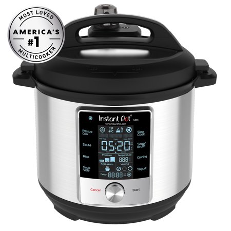 Instant Pot 6-Quart Max 9-in-1 Multi-Use Programmable Electric Pressure Cooker Slow Cooker Rice Maker Pressure Canner Sauté/Searing Pan Food Steamer Sous Vide Yogurt Maker & Foo