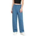 thumbnail image 3 of PNTUTB Fall Winter Women's Flannel Pants Solid Color Jacquard Sleep Pants Casual Loose Comfort Fleece Thickened Warm Lounge Pajama Pants, 3 of 7