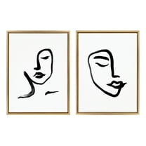 Kate and Laurel Drawings Framed Canvas Art Print, 18" x 24", Set of 2, by Viola Kreczmer