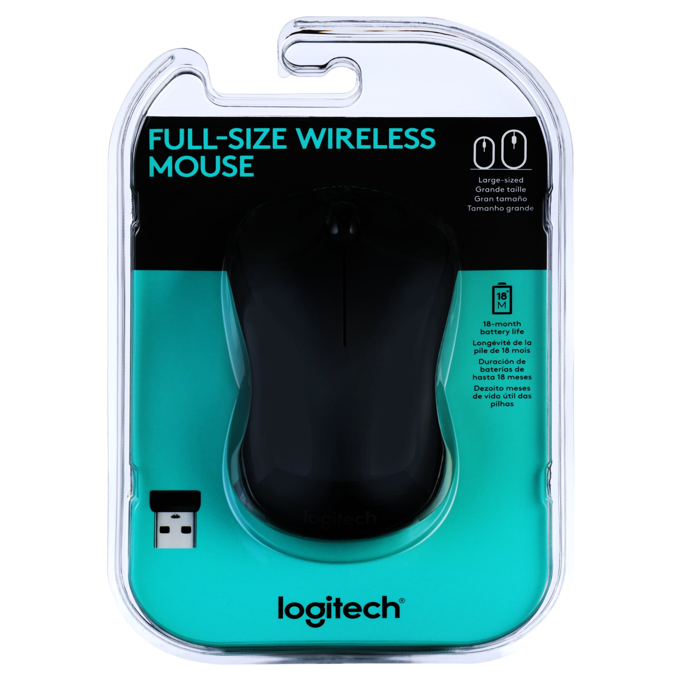 Logitech Full Size Wireless Mouse - Gray 