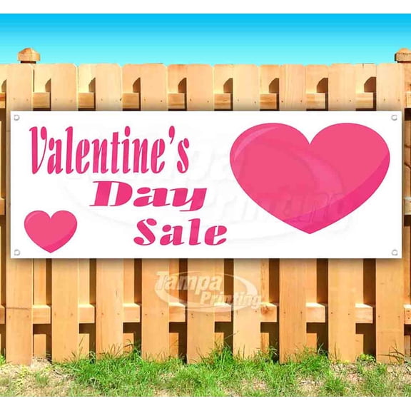 Valentines Day Sale 13 oz Vinyl Banner With Metal Grommets