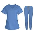 thumbnail image 4 of Uniforme de enfermería perfecl para mujer pantalones multibolsillos Scrubs azul S, 4 of 8