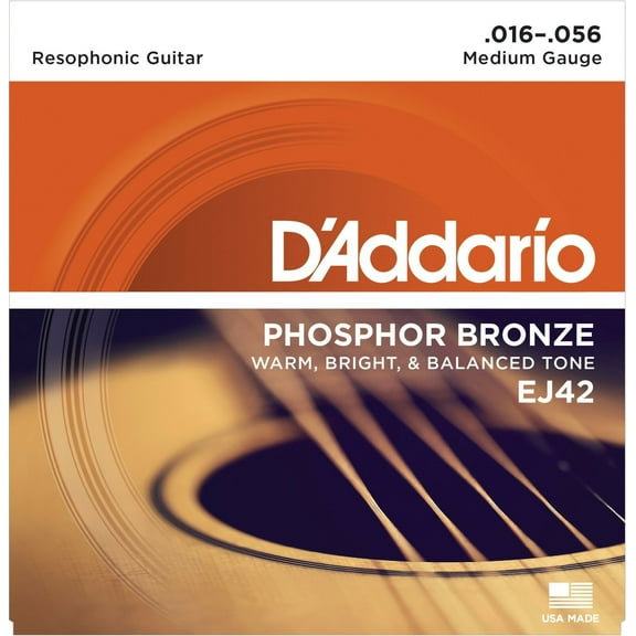 D'Addario Guitar Strings 3 Pack EJ42 Resophonic Phosphor Bronze