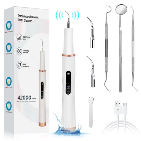 Plaque Remover for Teeth, Ultrasonic Tooth Cleaner Electric Dental Calculus Remover Teeth Cleaning Kit