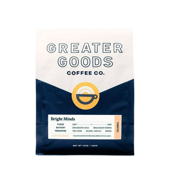 Bright Minds - Colombia - Roasted by Greater Goods Coffee Co. - Freshly Ground Coffee - 10 Ounce Bag