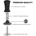 thumbnail image 3 of Prensa de café expreso de 53 mm, prensa de café con base plana de acero inoxidable con resorte calibrado (negro), 3 of 5