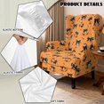 thumbnail image 5 of HUIACONG Halloween Pumpkin Bow Wingback Chair Slipcovers, 2-Piece Stretchy Washable Wing Chair Cover, Anti-Wrinkle Soft Armchair Protector for Living Room Holiday Decor, 5 of 7