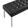 thumbnail image 5 of Tufted Accent Chair Bench, Black, Vegan Leather, Living Kitchen Cafe Bistro Hospitality Restaurant, Modern Contemporary HB36899, 5 of 8