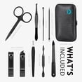 thumbnail image 5 of Manicure Set 9 in 1 Stainless Steel, Nail Clippers Scissors Pedicure Tools Kit - Portable Travel Grooming for Men and Women with Black/Blue Leather Case (Blue), 5 of 5