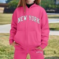 thumbnail image 2 of CAIXIA Girls 2 Piece Outfits Size 10-12 Girls Letter Print Tracksuit Warm Winter Outfit With Zippered Hoodie And Jogger Pants Soft Cozy Casual Athletic Wear For Toddlers And Kids,Hot Pink, 2 of 4