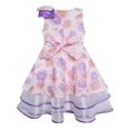 thumbnail image 3 of Girls Dress Purple Flower Lace Trim Bow Tie Sleeveless 4, 3 of 5