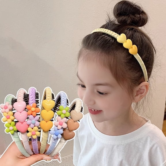 SmartBy Baby Headband Anti-Slip Toothed Comb Soft 3D Heart Flower Decoration Hair Hoop Toddler Hair Accessory