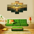 thumbnail image 4 of TISHIRON 5PCS Framed Landscape Theme Canvas Wall Art Set,60"x40" Airplane Take Off at Sunset Wall Canvas Art Decor, 4 of 7