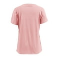 thumbnail image 6 of Otntypg Asymmetrical Button V Neck Tops for Women Dressy Casual Summer Petal Short Sleeve Basic Solid Color Tunic Tees Shirt Trendy Cozy Work Business Blouse Pink L, 6 of 7