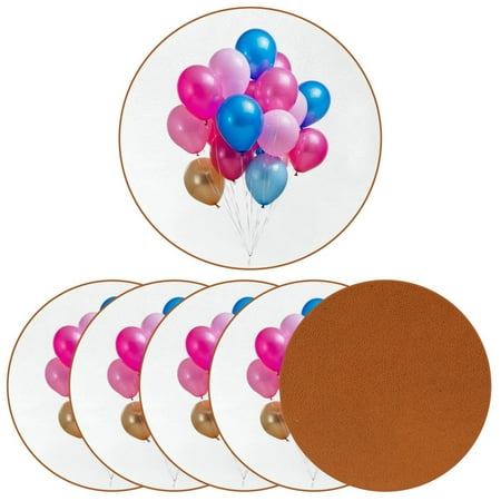 

YZUOUZY Coasters Coffee Table Decor Pack of 6 Round Coasters for Coffee Table Air Balloons Pink Blue Red Purple