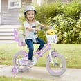 thumbnail image 2 of OLAKIDS 12 14 16 18 Inch Toddlers Bike with Training Wheels Doll Seat Basket Adjustable Seat and Handlebar, Handbrake and Coaster Brake, Children's Bicycle for Girls, 2 of 8