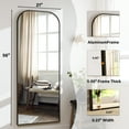 thumbnail image 4 of BEAUTYPEAK Miroir Pleine Longueur à Sommet Arrondi 21"x57 Pouces Miroir sur Pied, Noir, 4 of 9