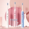 thumbnail image 1 of Xihbxyly Cepillo de Dientes Eléctrico Usb, Diseño Inteligente de 5 Modos, 4 Cabezales de Repuesto, Resistencia Al Agua Ipx7, Carga Usb, Batería de 30 Días, Tamaño Compacto para Viaje, Blanco, Azul y, 1 of 7