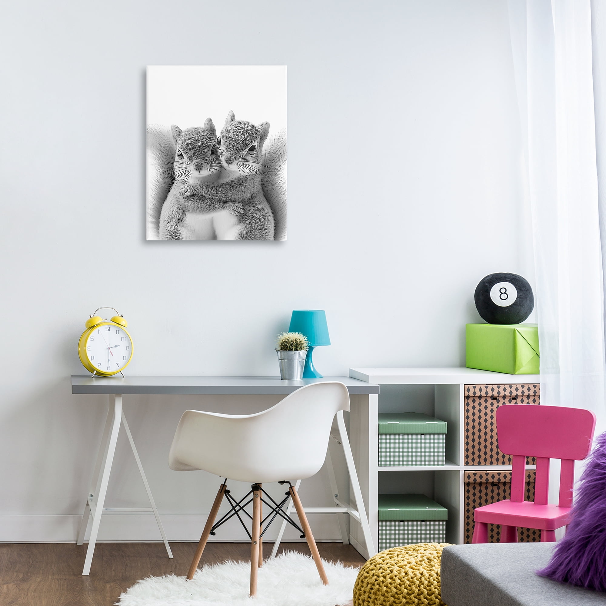 Stupell Industries Hugging Squirrel Pair Animals & Insects Painting Gallery Wrapped Canvas Art Print Wall Art, 24 x 30