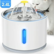 VINSIC Pet Fountain,Cat Water Fountain, Automatic Water Dispenser for Cats and Dogs, Circulating Filtration System, Easy-to-See Water Level, Low Noise 80oz/2.4L Capacity