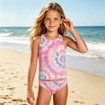 thumbnail image 2 of Miaoju Girls' Tankini Summer Rash Guard Bathing Suits Two Piece Cross Straps Swimsuit with Shorts 2-14 Years, 2 of 4