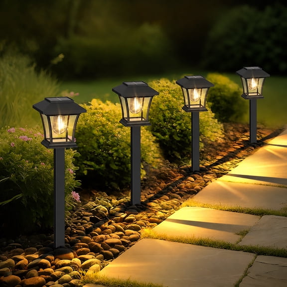 12 Pack Solar Lights Outdoor for Garden Walkway Pathway Lawn Yard Decorative Landscape Lighting. (Warm White, 12)